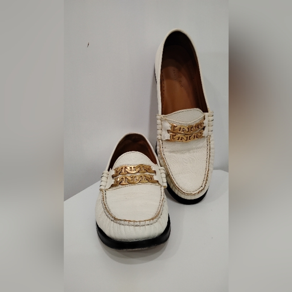 SANDRO PARIS PEBBLED WHITE LOAFERS - Picture 9 of 11